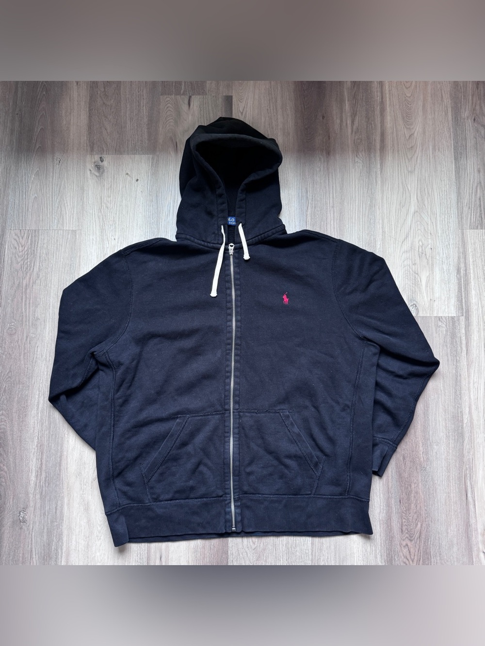Polo Ralph Lauren Black Zip-Up Hoodie with Embroidered Logo